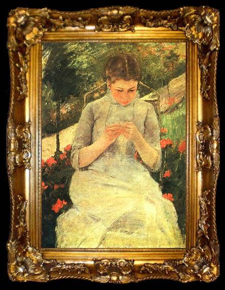 framed  Mary Cassatt Girl Sewing, ta009-2